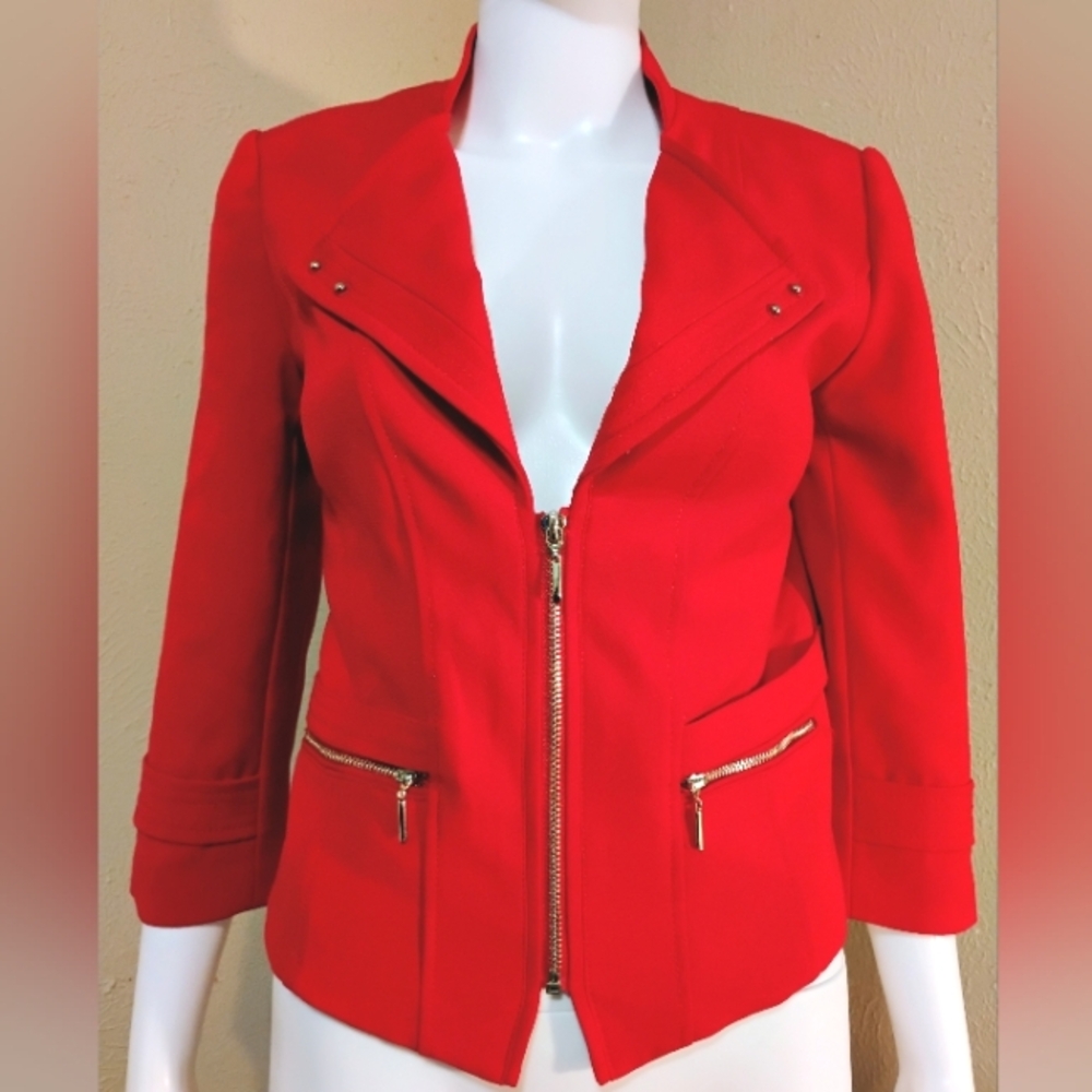 WHBM Cropped Jacket with Zipper Details
